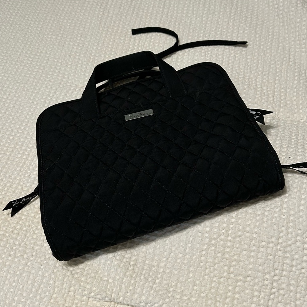 Vera Bradley Charcoal Quilted Hanging Cosmetic  Bag